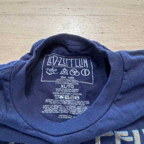 Led zeppelin blue t shirt men’s size XL  #classicrock #music - Picture 3 of 6